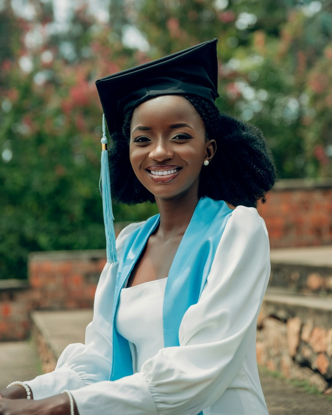Portrait of a young female course graduate smiling